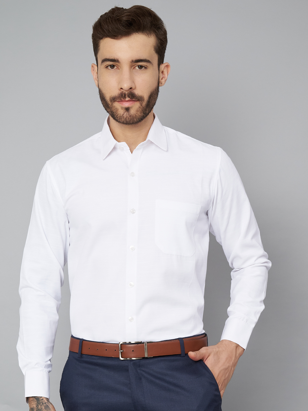 White Mens Formal Shirt