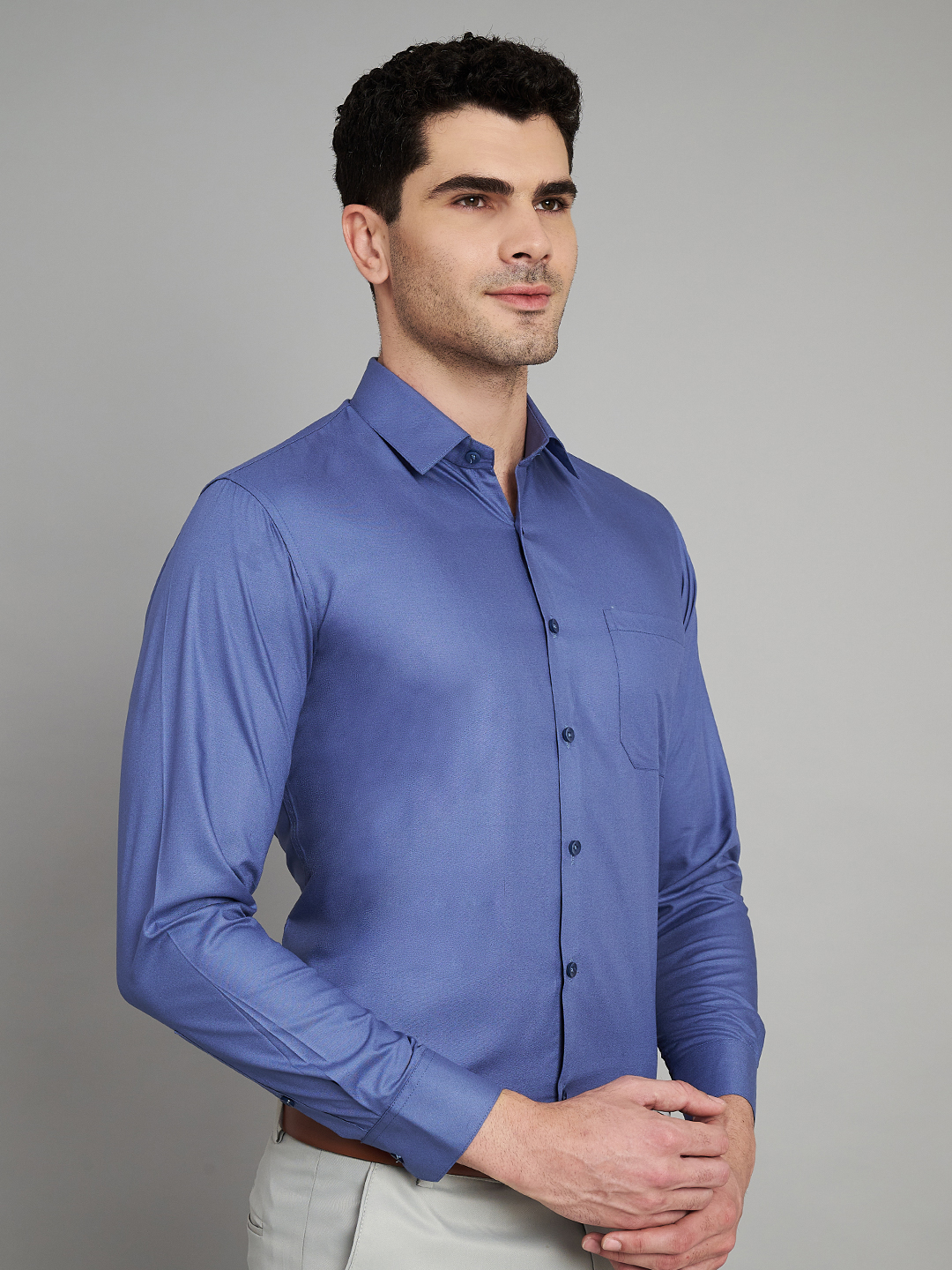 Blue Mens Formal Shirt
