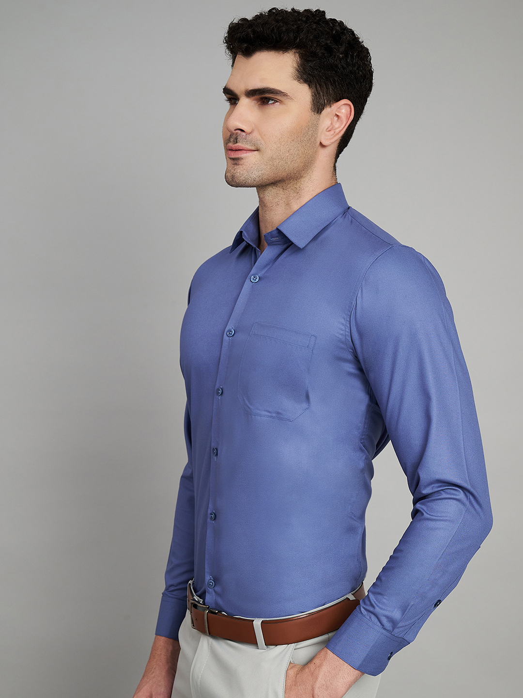 Blue Mens Formal Shirt