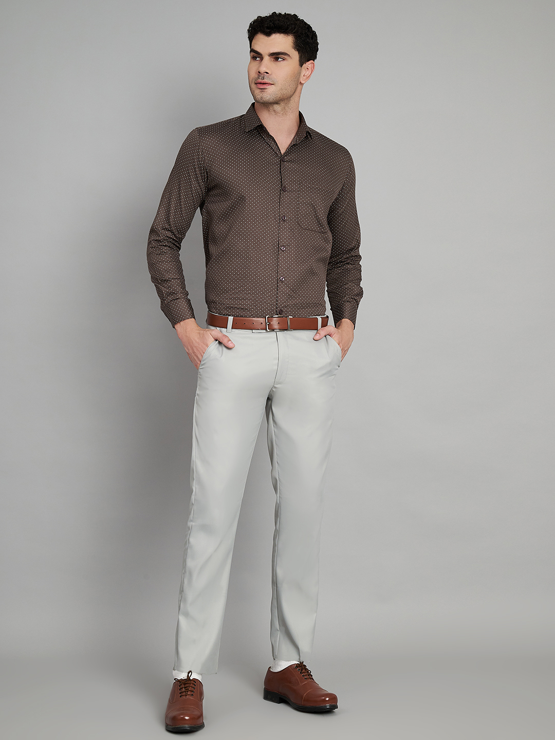 Brown Mens Formal Shirt