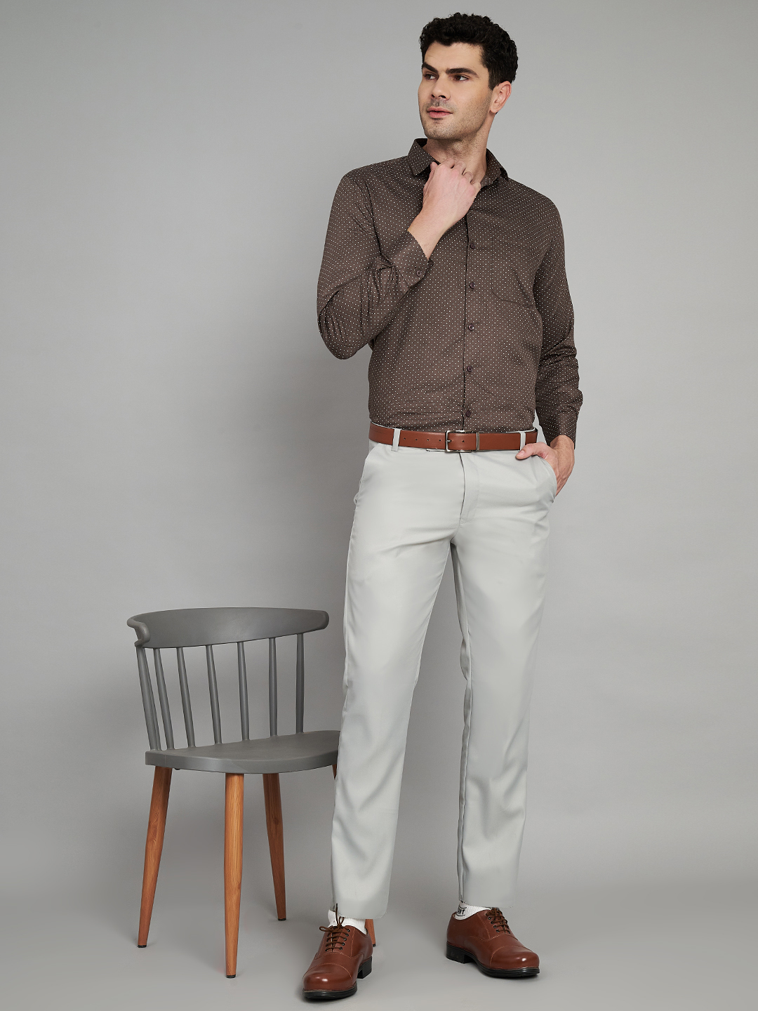 Brown Mens Formal Shirt