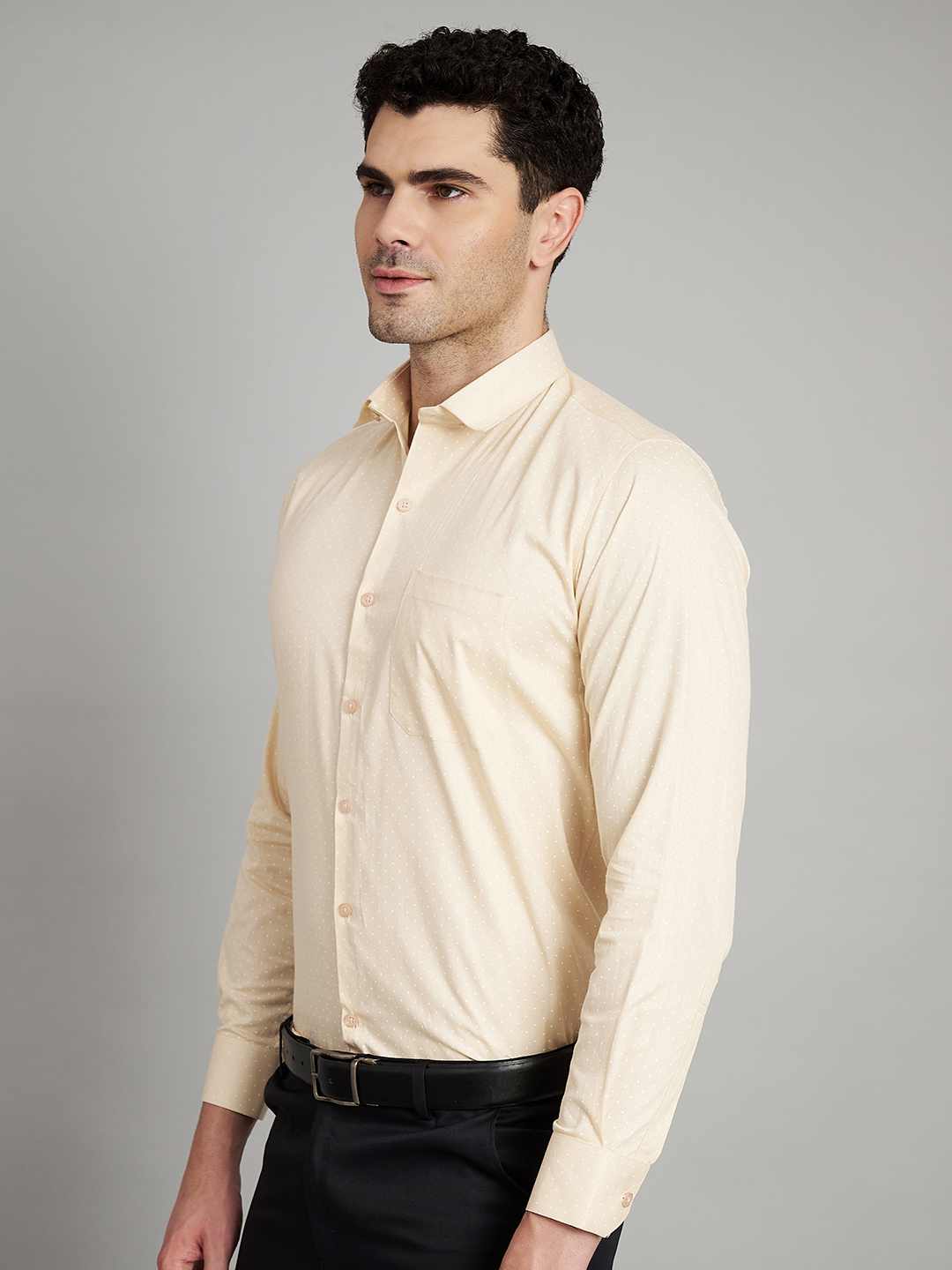 Cream Mens Formal Shirt 2