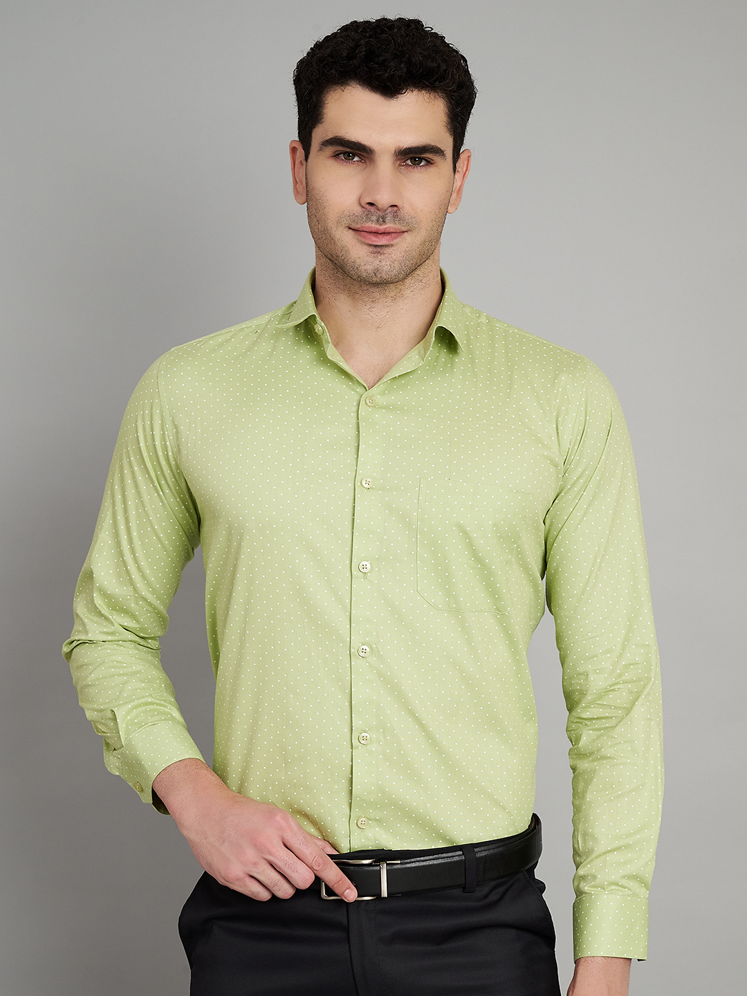 Green Mens Formal Shirt