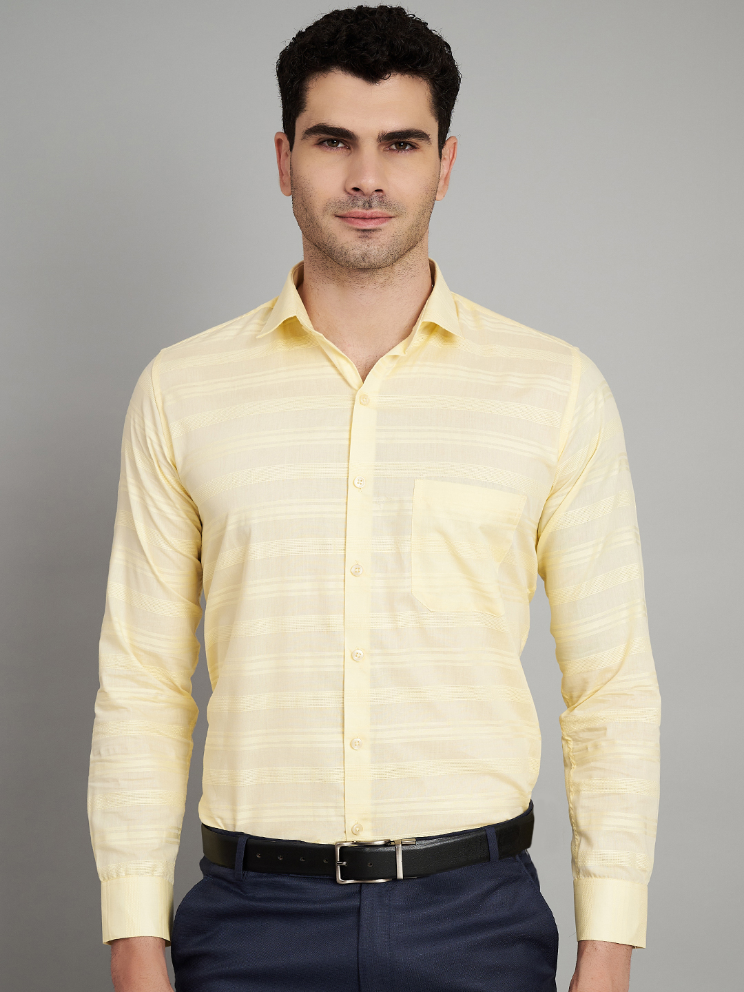 Cream Stripe Mens Formal Shirt
