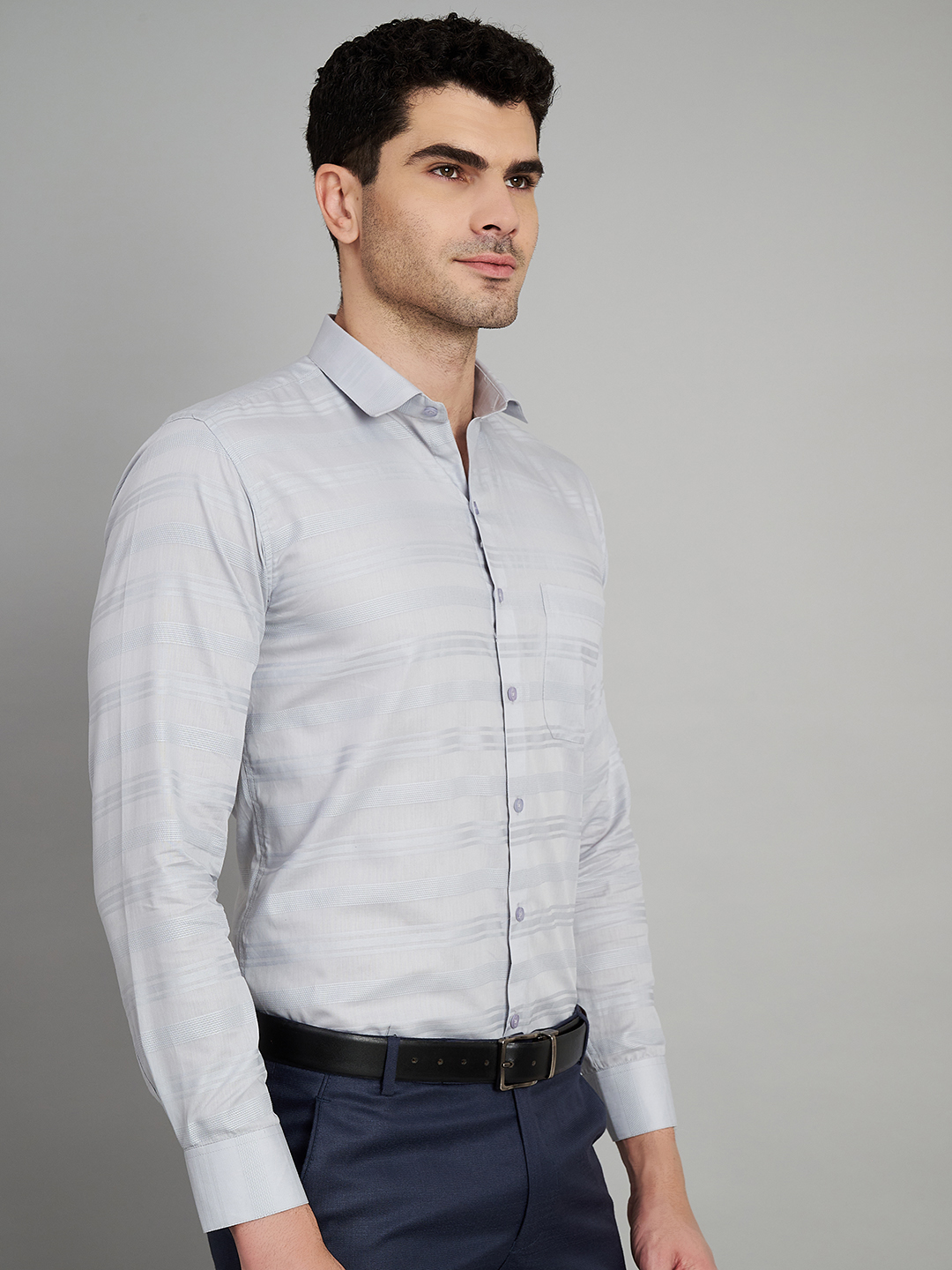 Grey Stripe Mens Formal Shirt
