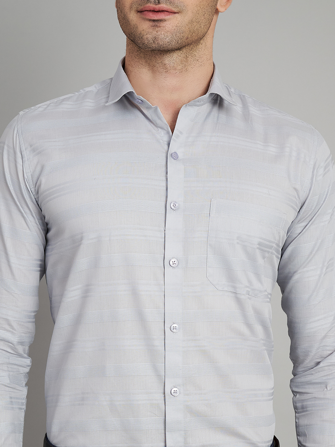 Grey Stripe Mens Formal Shirt