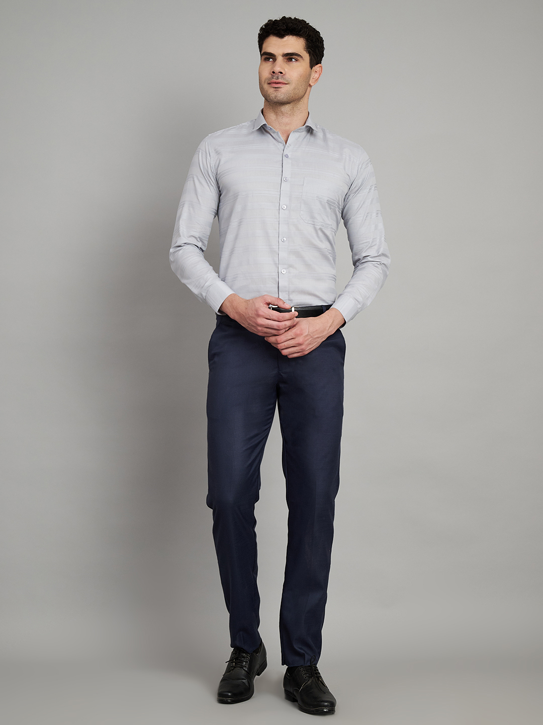 Grey Stripe Mens Formal Shirt