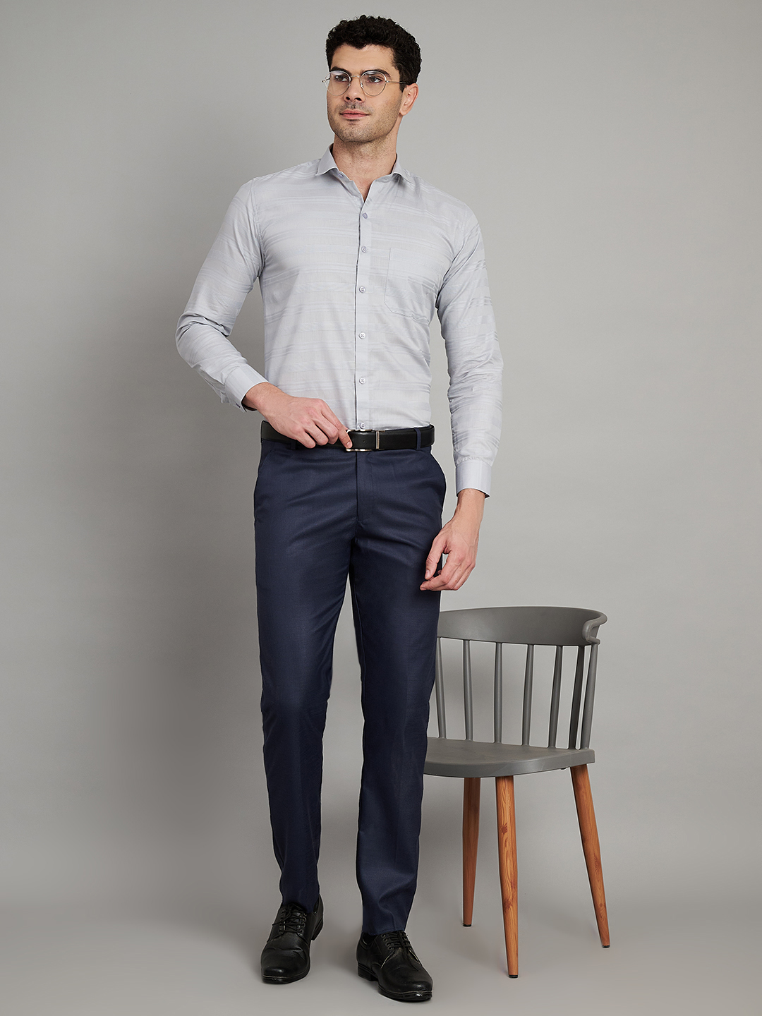 Grey Stripe Mens Formal Shirt