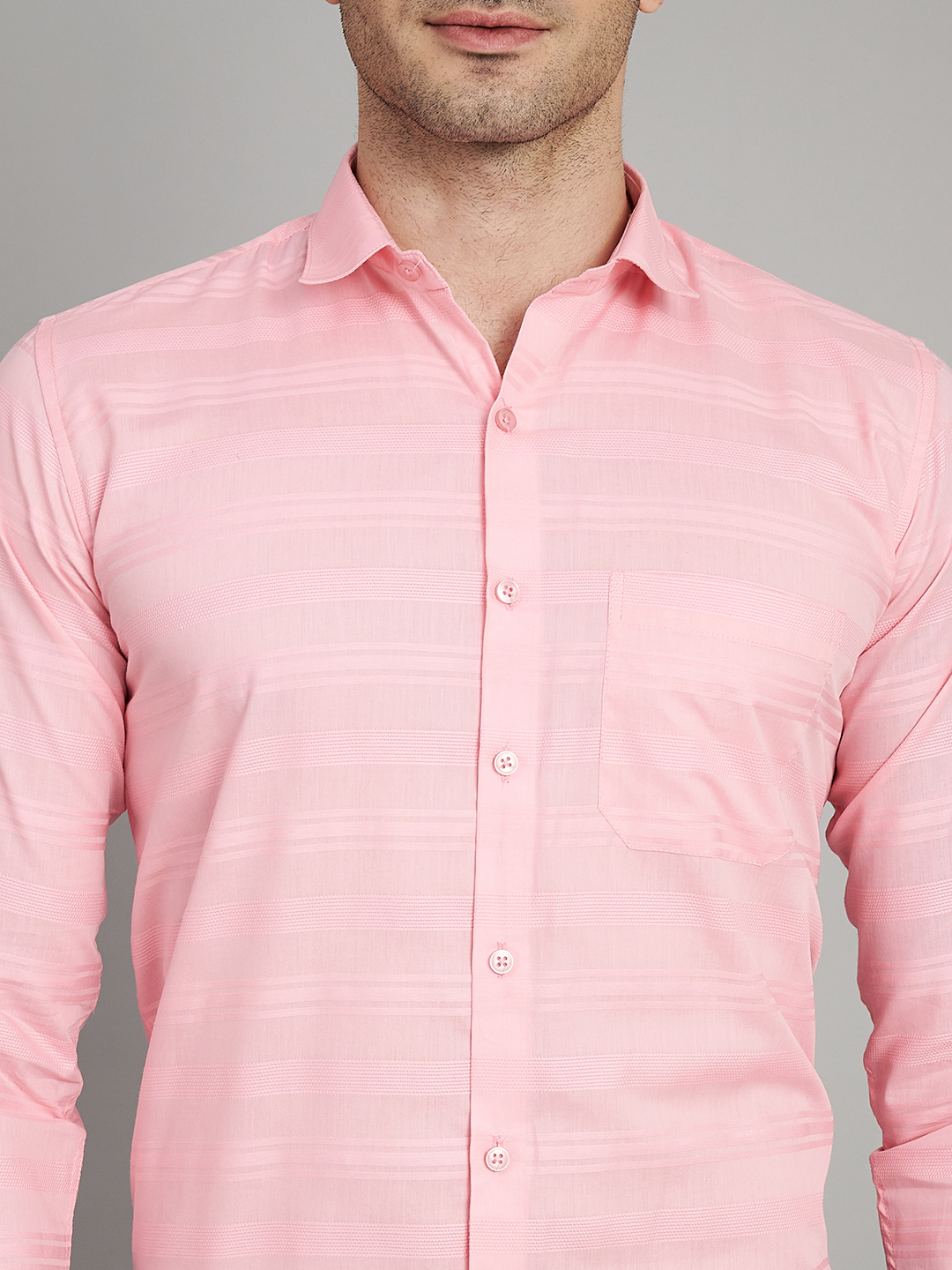 Pink Stripe Mens Formal Shirt