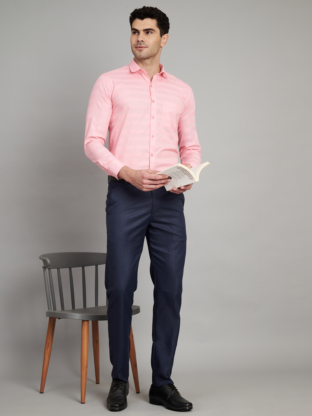 Pink Stripe Mens Formal Shirt