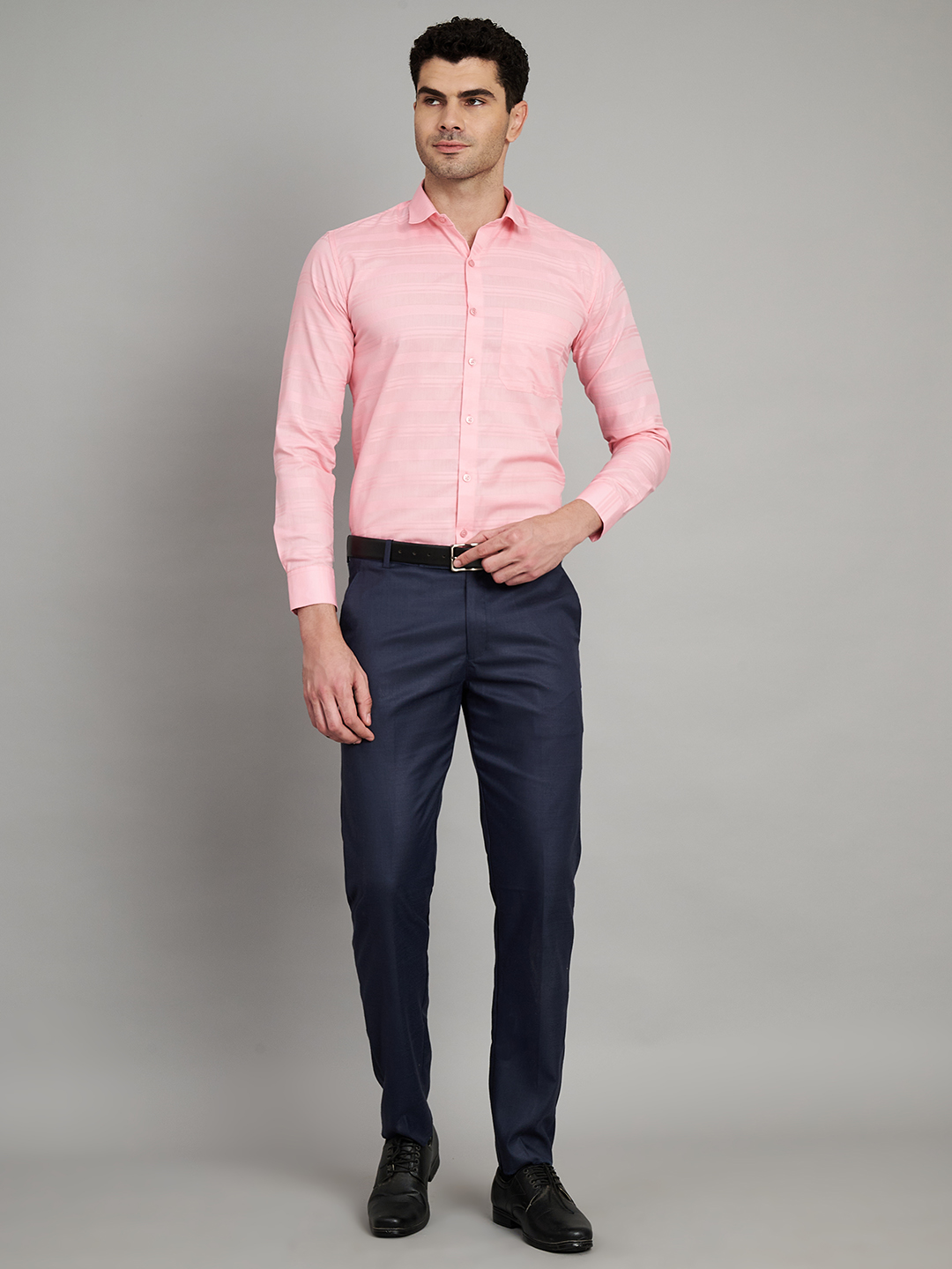 Pink Stripe Mens Formal Shirt