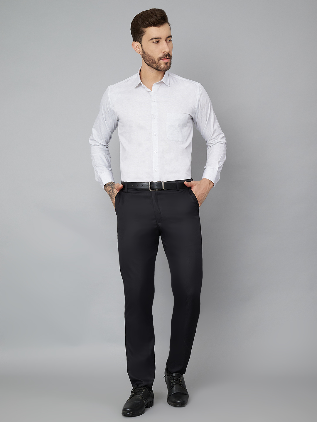 White Printed Mens Formal Shirt A
