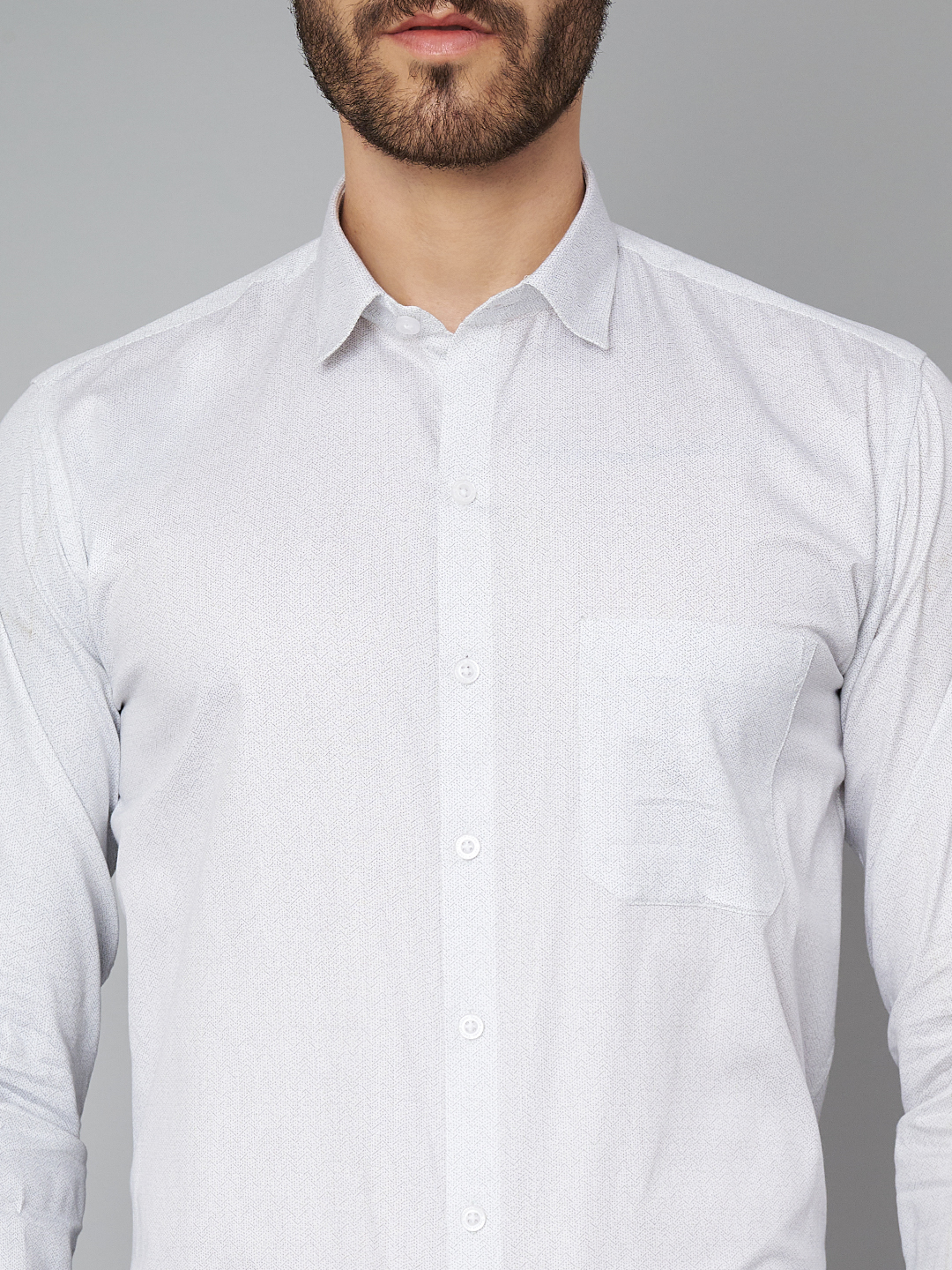 White Printed Mens Formal Shirt A