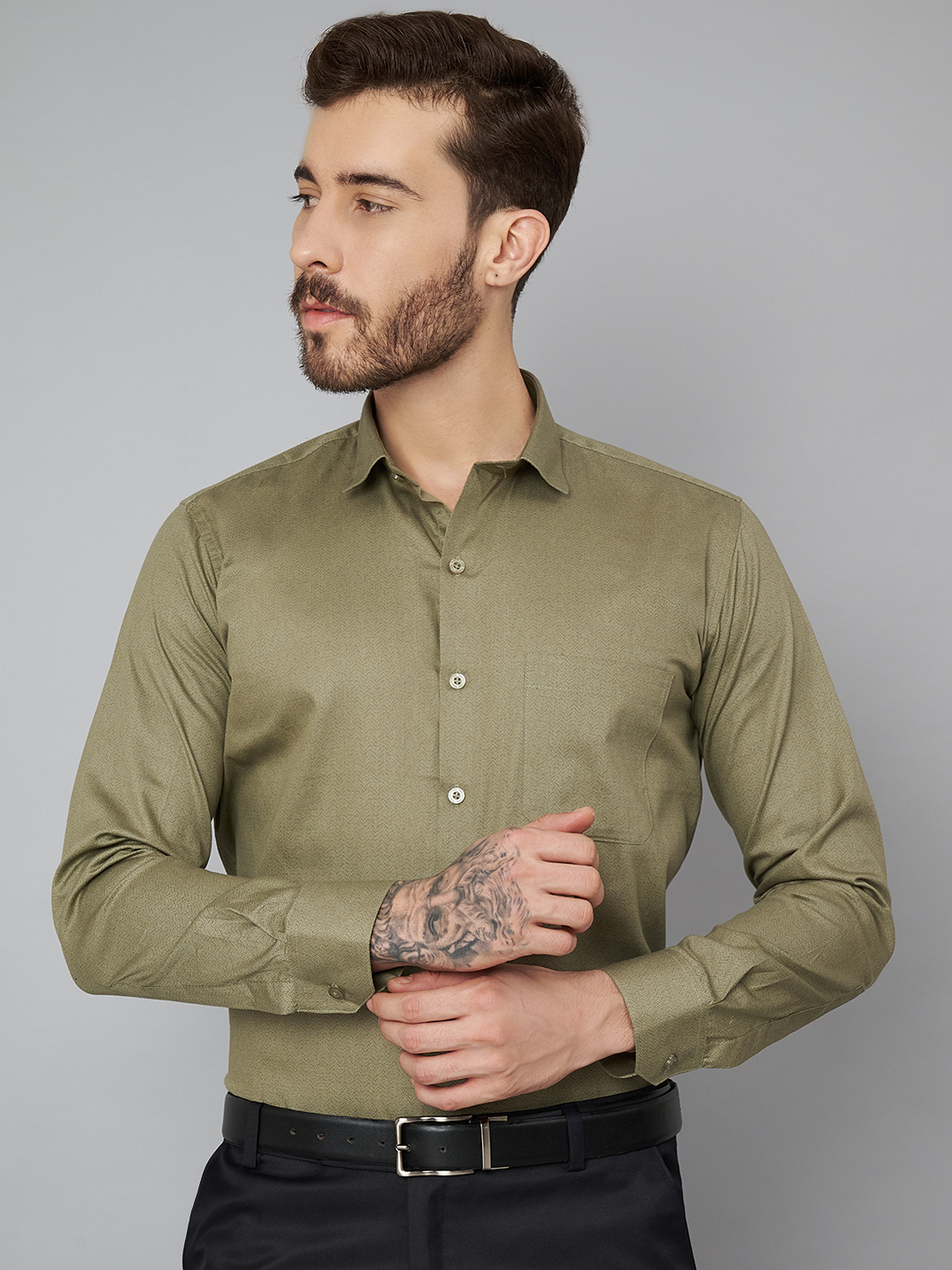 Mehendi Printed Mens Formal Shirt