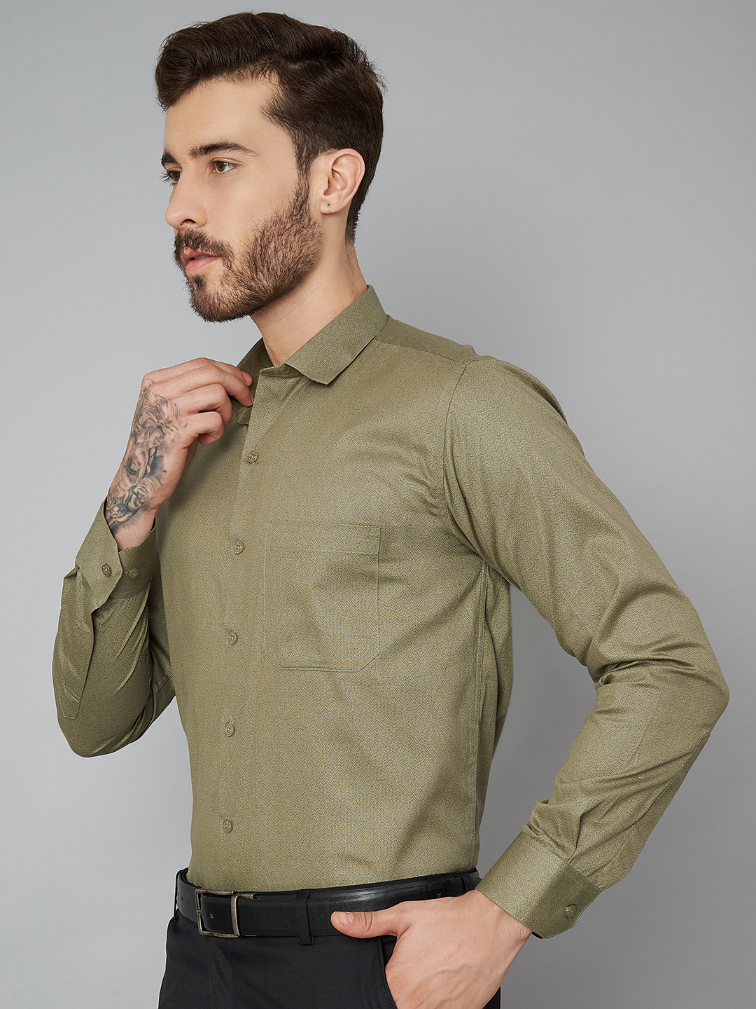 Mehendi Printed Mens Formal Shirt