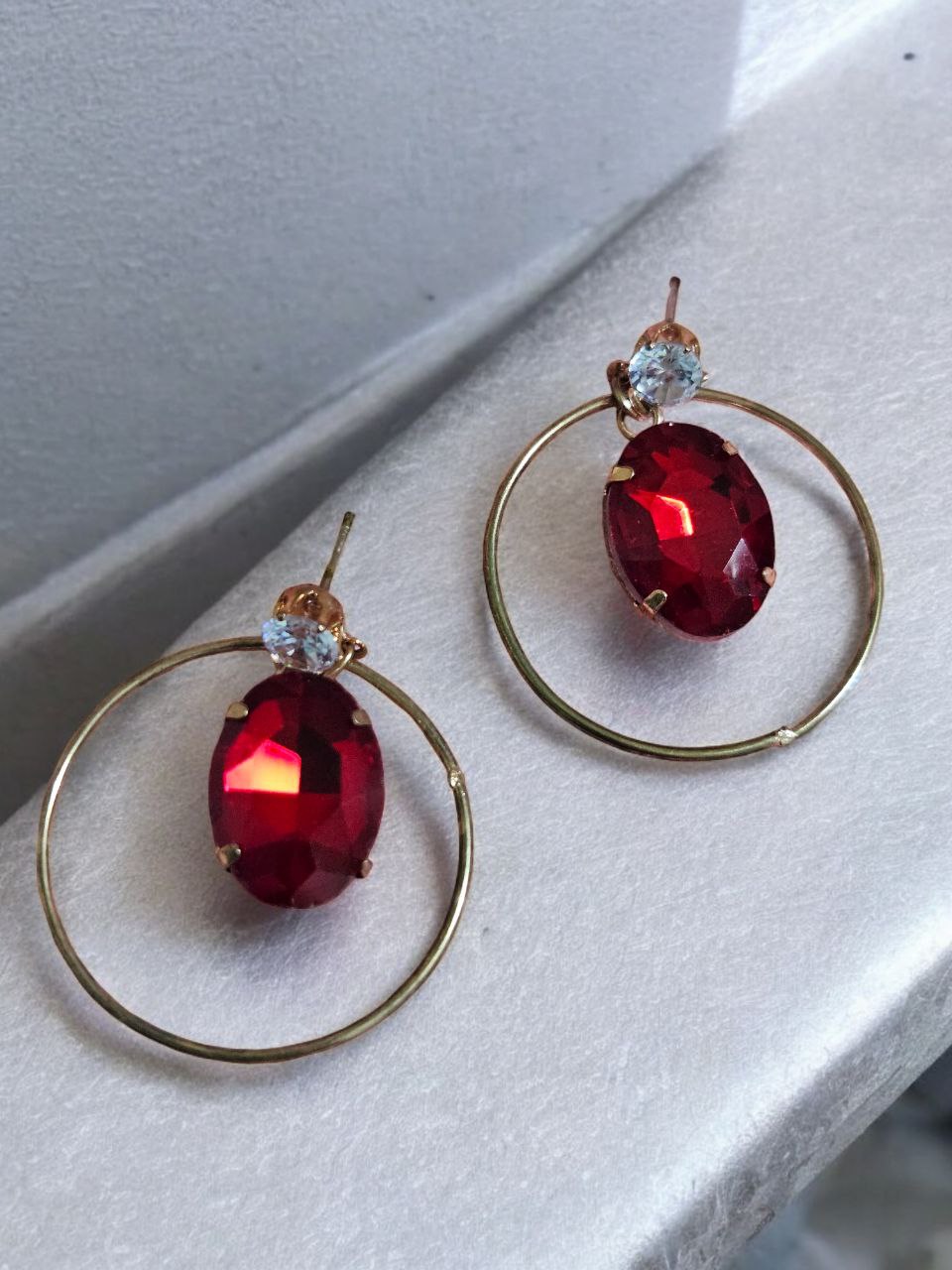 Mukta Red Earrings