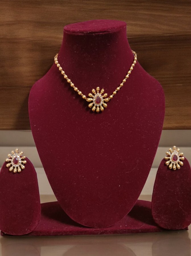 Temple Red Choker Pendant