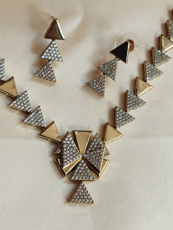 Gold American Diamond Set