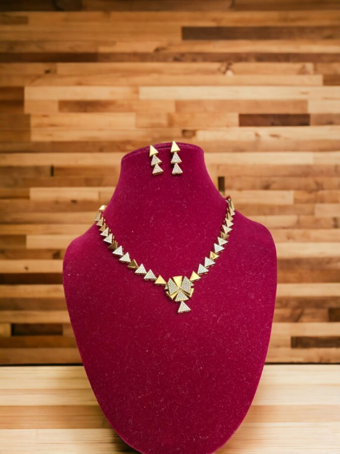 Gold American Diamond Set