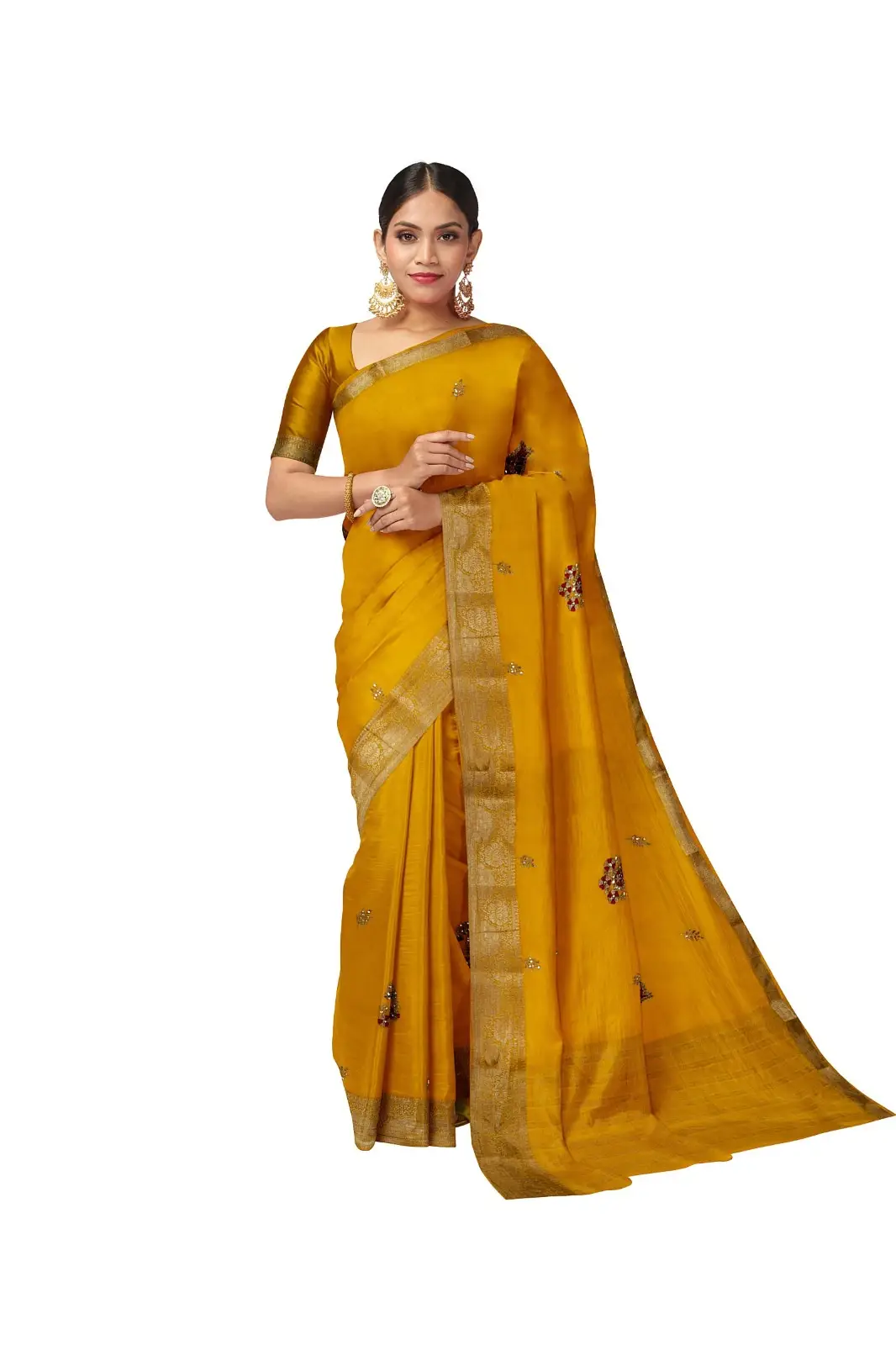 Yellow Chinavan Chit Pallu Saree with Rich Traditional Weaving & Contrast Blouse – Elegant Festive & Wedding Wear Saree for Women