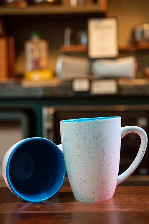 Elegant Marble Finish Ceramic Coffee Mugs Set of 2 (250 ml) | Stylish Gift for Home & Office