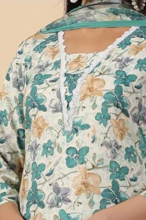 Readymade Multicolor Kurta Set with Dupatta for Women
