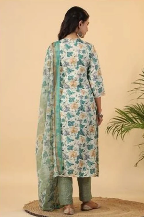 Readymade Multicolor Kurta Set with Dupatta for Women
