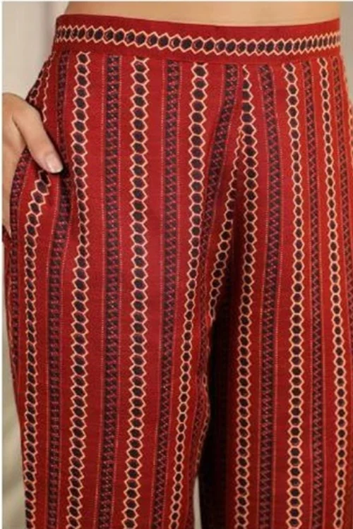 Printed Black Cotton Kurta Set with Dupatta