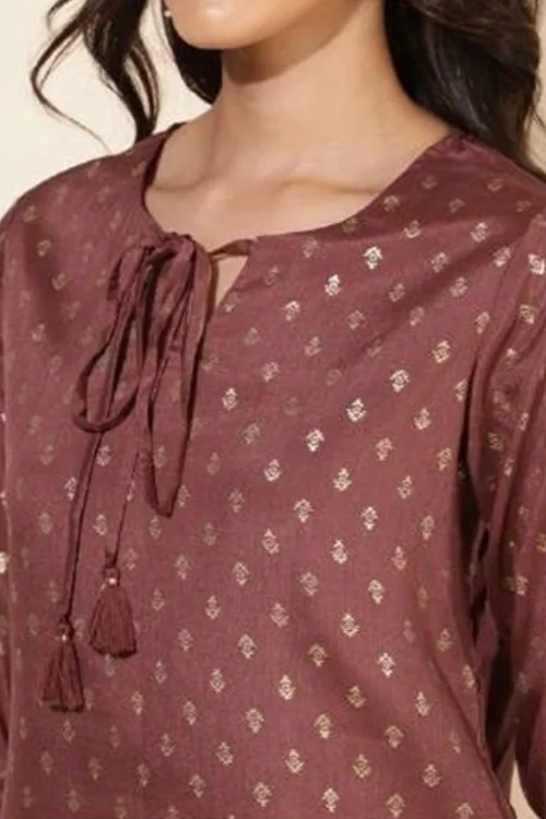 Women’s Brown Crepe Co-ord Set
