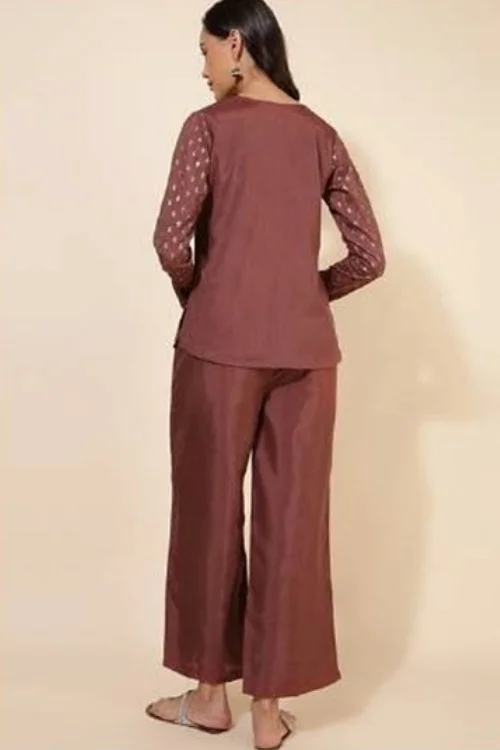 Women’s Brown Crepe Co-ord Set