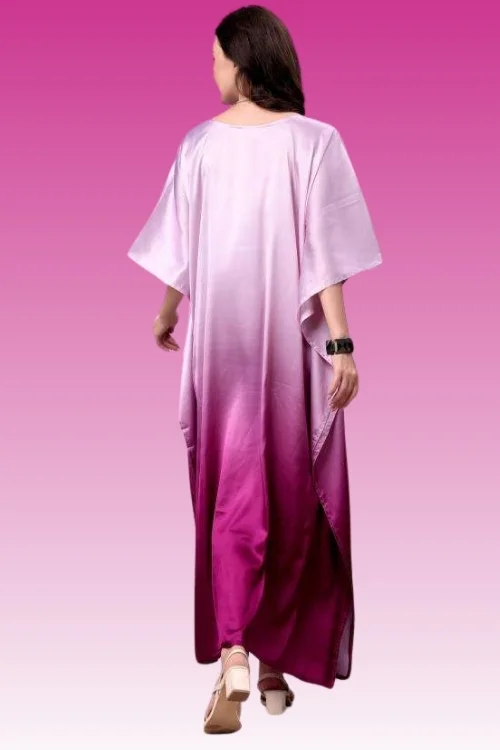 Women’s Purple & White Long Kaftan