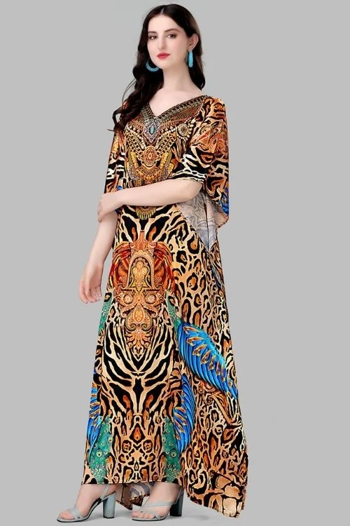 Kaftan Long Kurti with Digital Print women tiger print