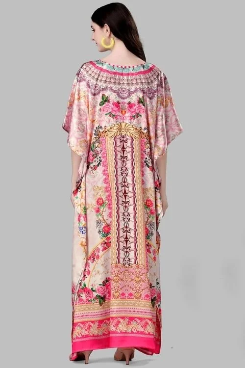 Kaftan Long Kurti with Digital Print for Women flower print