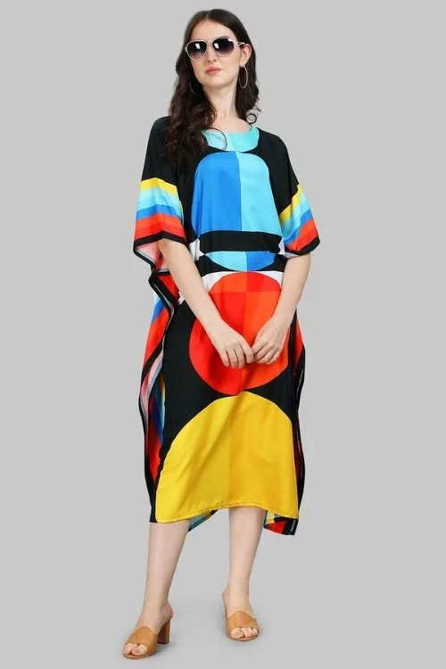 Kaftan Short Kurti with Digital Print multicolor