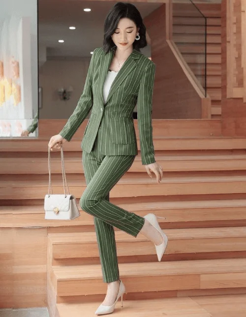 Green 2 Piece Suit For Women
