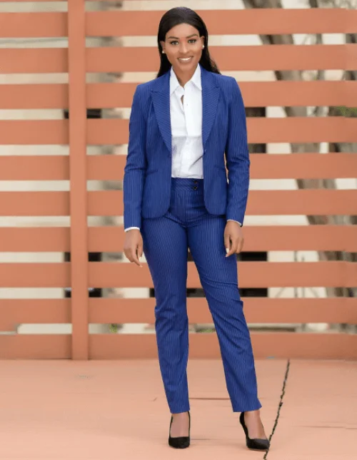 Blue Coat Pant 2-Piece Suit for Women