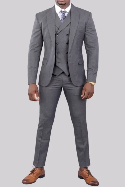 Grey Formal Three-Piece Suit for Men – Timeless Sophistication & Classic Style