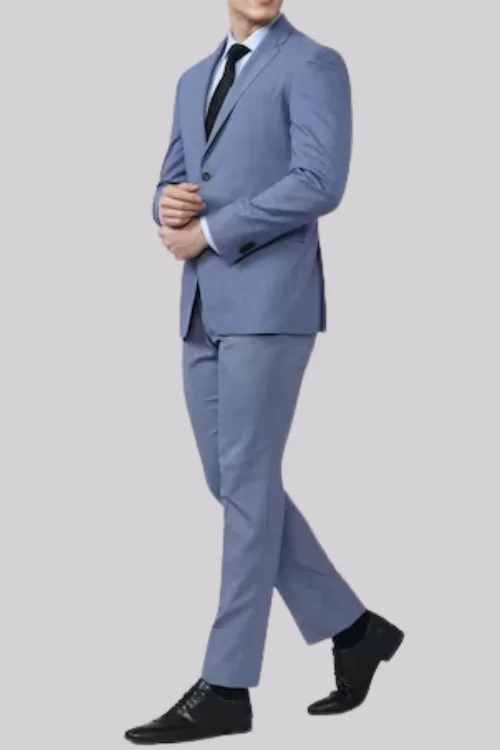 Dusty Blue Formal Three Piece Suit For Men