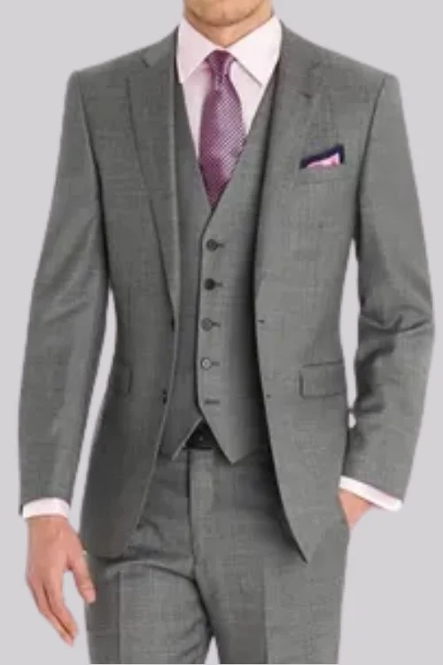 Luxurious Gray Formal Three-Piece Suit for Men – Effortless Sophistication & Timeless Appeal
