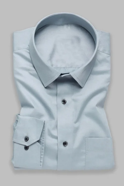 Silver Grey Giza Cotton Formal Shirt for Men for Men