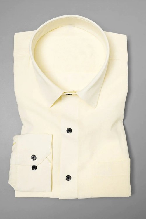 Light Yellow Premium Giza Cotton Formal Shirt for Men
