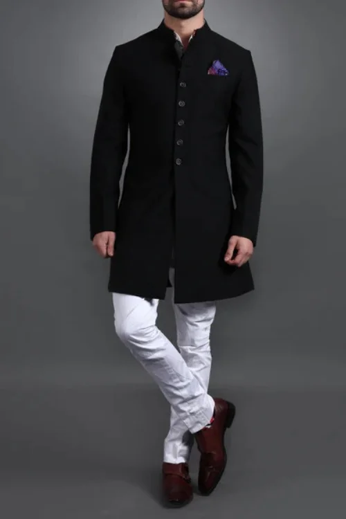 Black Jodhpuri Achkan Set – Classic Elegance with a Modern Touch