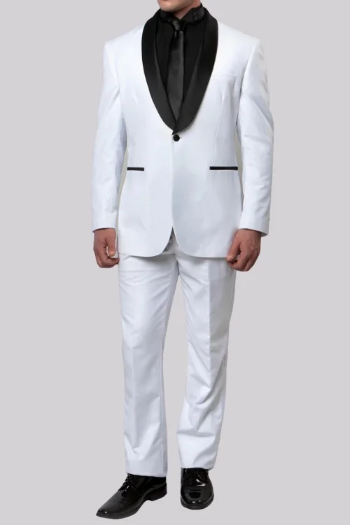 White Men One-Button Formal Two Piece Suit