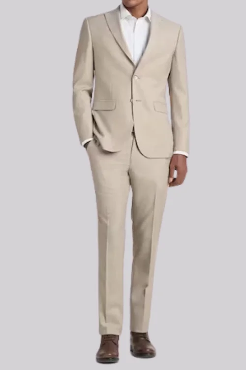 Beige Men’s Formal Two Piece Suit