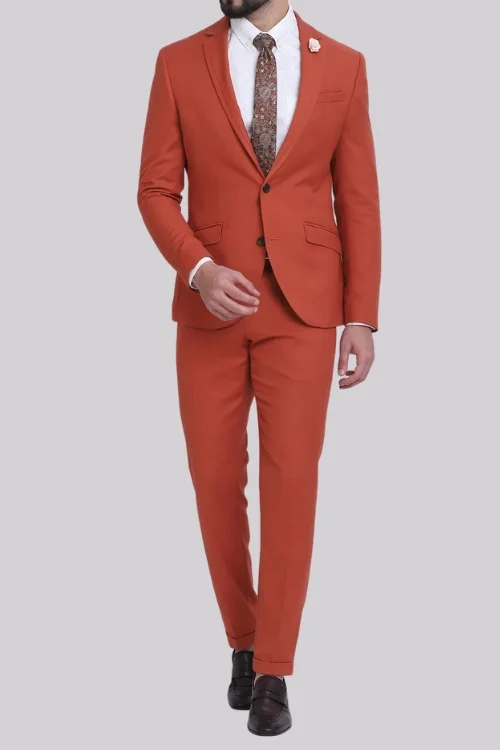 Orange Men’s Formal Two Piece Suit