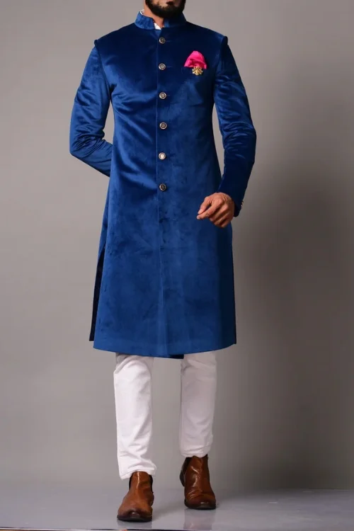Royal Blue Jodhpuri Achkan Set – Regal Elegance Redefined FOR MEN