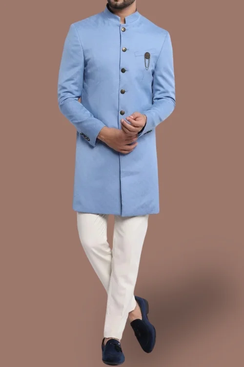 Blue Short Jodhpuri Suit A Modern Take on Classic Royalty