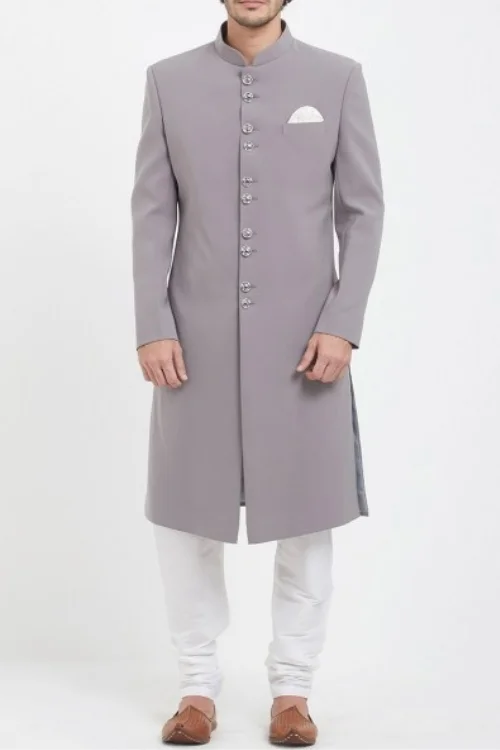 Grey Jodhpuri Achkan Set Perfect for Every Occasion