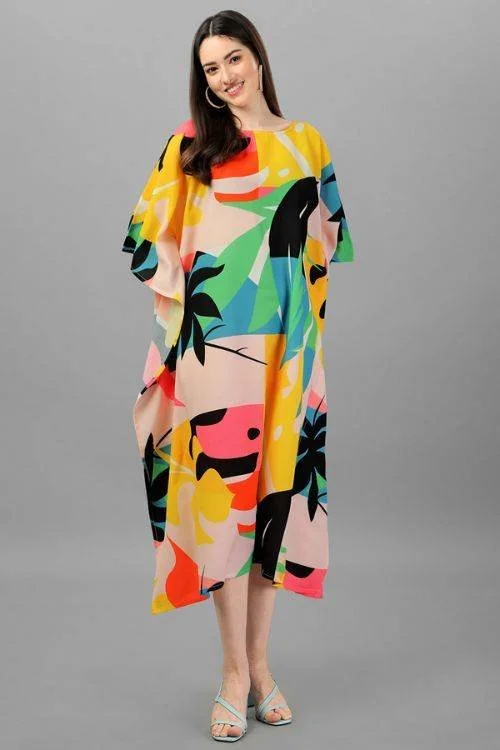 Digital Printed 3/4 Kaftan Kurti Modern for Women