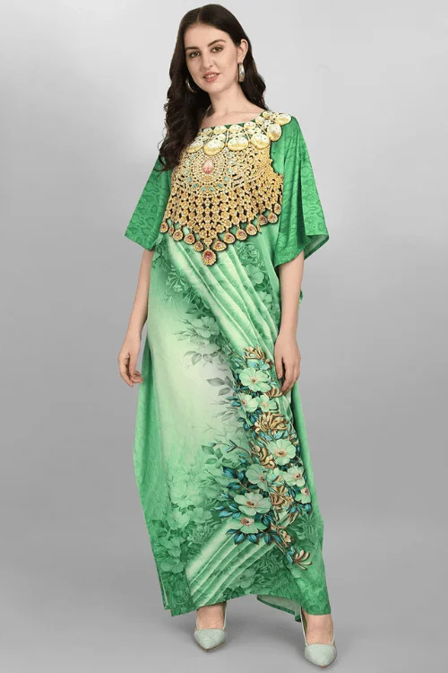 Digital Print Kaftan Long Kurti with Elegant Stone Work